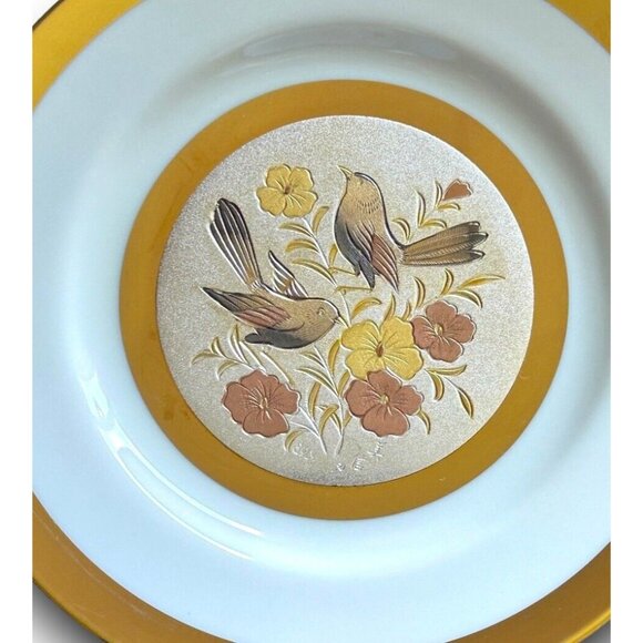 Limited Edition Chokin Art Yoshinobu Hara Gold Plate Birds 1983, #160 of 7500 - Picture 2 of 6